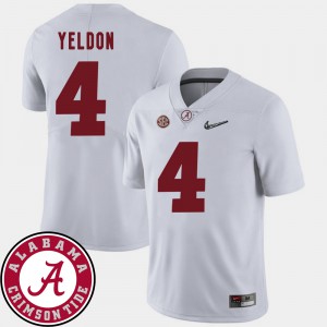 T.J. Yeldon Alabama Jersey #4 2018 SEC Patch For Men's College Football White 381068-246