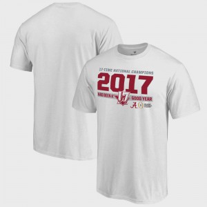 White Men's Bowl Game College Football Playoff 2017 National Champions Offside Alabama T-Shirt 483002-259