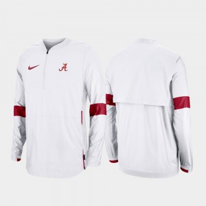 2019 Coaches Sideline White Quarter-Zip Alabama Jacket For Men's 505490-856