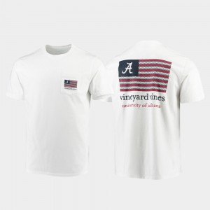 Americana Flag Alabama T-Shirt Vineyard Vines For Men's White 296700-195