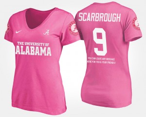 Bo Scarbrough Alabama T-Shirt #9 With Message Pink Ladies 196553-470