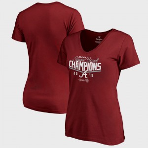 Alabama T-Shirt Crimson College Football Playoff 2018 Sugar Bowl Champions Goal V-Neck Bowl Game Ladies 619957-444