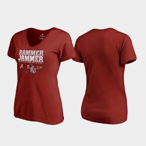 Alabama T-Shirt Crimson Endaround V-Neck College Football Playoff 2018 Orange Bowl Champions Ladies 331478-392