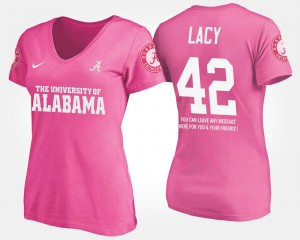 With Message Eddie Lacy Alabama T-Shirt Women's Pink #42 797085-789