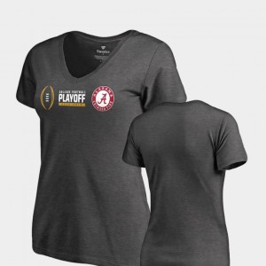 Heather Gray For Women's 2018 College Football Playoff Bound Alabama T-Shirt Cadence V-Neck 978477-544