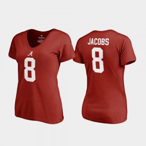 V-Neck Name & Number #8 Women's College Legends Crimson Josh Jacobs Alabama T-Shirt 512138-301