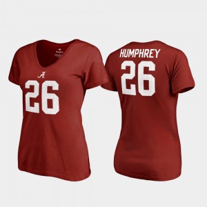 College Legends #26 Crimson Marlon Humphrey Alabama T-Shirt V-Neck For Women 686118-520