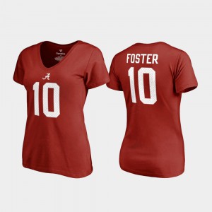 Reuben Foster Alabama T-Shirt College Legends Crimson For Women #10 Name & Number 444214-764