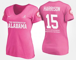 Ronnie Harrison Alabama T-Shirt #15 For Women Pink With Message 914873-717