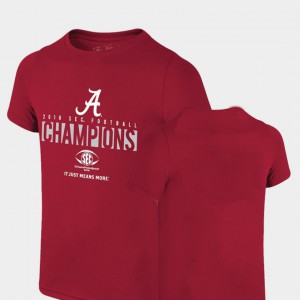 Crimson Alabama T-Shirt Youth Locker Room Original Retro Brand 2018 SEC Football Champions 615053-874