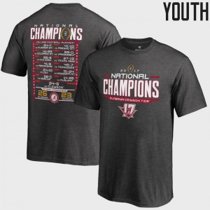 Bowl Game College Football Playoff 2017 National Champions Schedule Alabama T-Shirt Youth(Kids) Heather Gray 734210-640